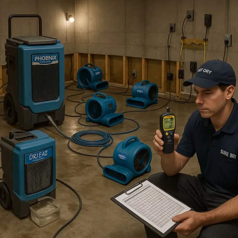 Structural Drying and Dehumidification process in Washington County, OK